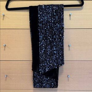 Chico's Black and Silver Sequin Scarf